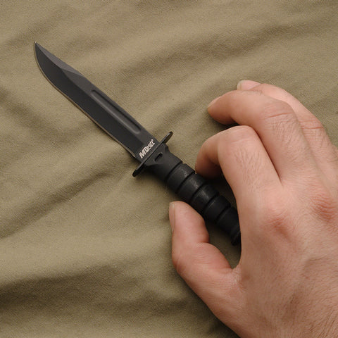 Military Type Black Finish Neck Knife