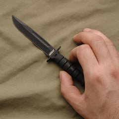 Military Type Black Finish Neck Knife